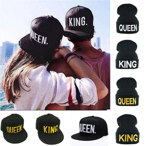 1PC KING QUEEN Embroidered Snapback Caps Lover Men Women Baseball Cap Black Hip Hop Cap Snapback hats,chapeau bone masculino