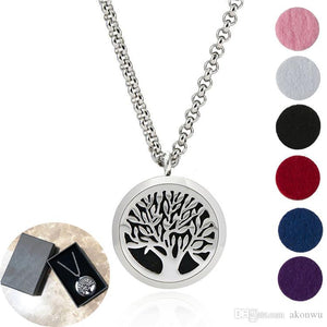 20 Styles Premium Aromatherapy Essential Oil Diffuser Necklace Locket Pendant, 316L Stainless Steel Jewelry with 24&quot; Chain and 6 Pads