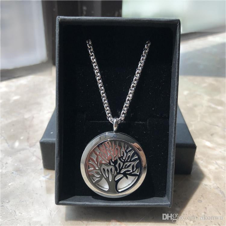 20 Styles Premium Aromatherapy Essential Oil Diffuser Necklace Locket Pendant, 316L Stainless Steel Jewelry with 24&quot; Chain and 6 Pads