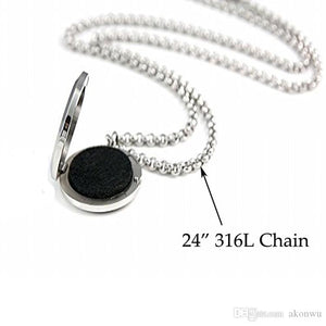 20 Styles Premium Aromatherapy Essential Oil Diffuser Necklace Locket Pendant, 316L Stainless Steel Jewelry with 24&quot; Chain and 6 Pads