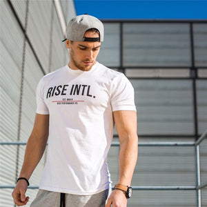 2018 Mens Summer Gyms Casual T Shirt Crossfit Gyms Fitness Bodybuilding Muscle Male Short Shirts Cotton Tee Tops Clothing