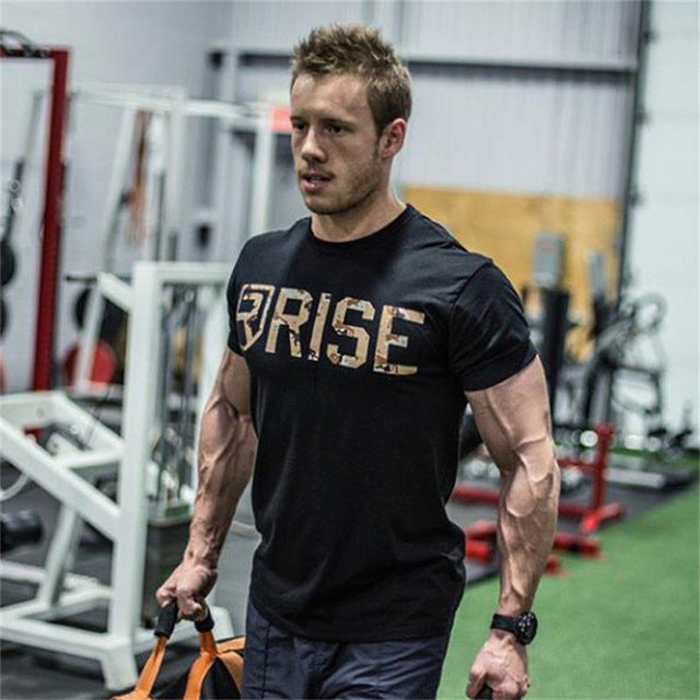 2018 Mens Summer Gyms Casual T Shirt Crossfit Gyms Fitness Bodybuilding Muscle Male Short Shirts Cotton Tee Tops Clothing