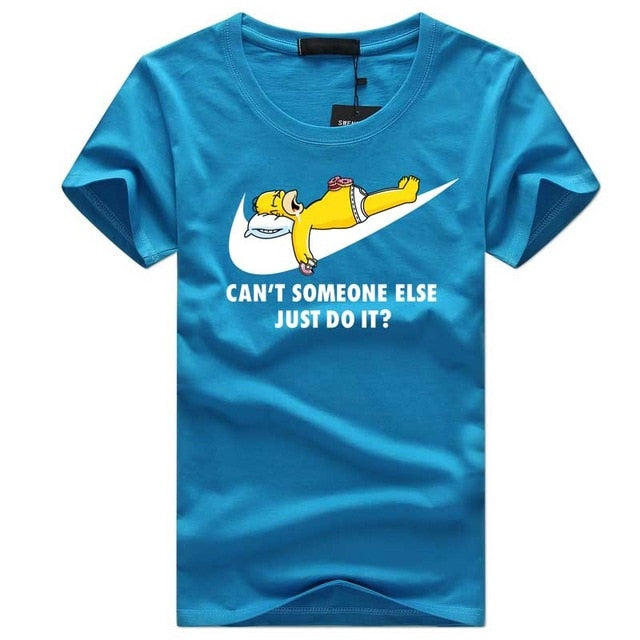 2018 Summer Simpson Just do it funny Print Design T shirt Hip hop Men's brand Tops o-neck short sleeve Tee shirt homme camisetas