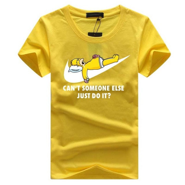 2018 Summer Simpson Just do it funny Print Design T shirt Hip hop Men's brand Tops o-neck short sleeve Tee shirt homme camisetas