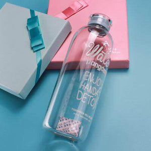 600ml 1000ml Creative Glass Bottle Student Portable Large-capacity Lovely Transparent  Portable Sport Drink Water Bottle