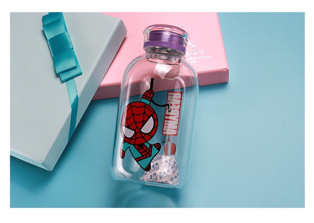 600ml 1000ml Creative Glass Bottle Student Portable Large-capacity Lovely Transparent  Portable Sport Drink Water Bottle