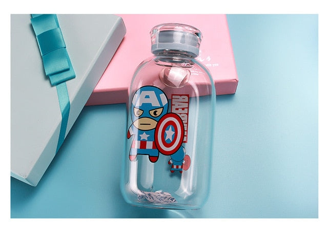 600ml 1000ml Creative Glass Bottle Student Portable Large-capacity Lovely Transparent  Portable Sport Drink Water Bottle