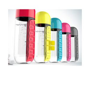 600ml Sports Plastic Water Bottle Combine Daily Storage Boxes Organizer Drinking Bottles Leak-Proof Bottle Tumbler Outdoor