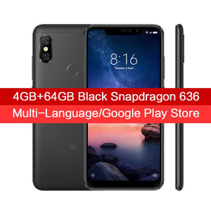 Free tax! Global Version Xiaomi Redmi Note 6 Pro 4GB 64GB 20MP Front Camera Snapdragon 636 6.26 Inch Notch Full Screen Cellphone