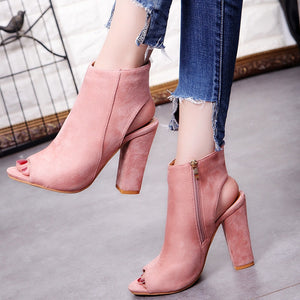 AGUTZM 2018 New Fashion Womens High Heels Casual Party Platform Pumps Peep Toe Shoes Lady Plus Big Large Size 40 41 42 43