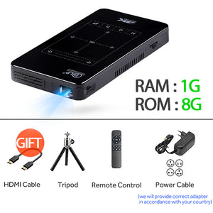 AUN MINI Projector D7. (Memory 2G+16G Optional) Built-in Android WIFI,4,000mAH Battery,HDMI. Portable Projector support 4K,1080P