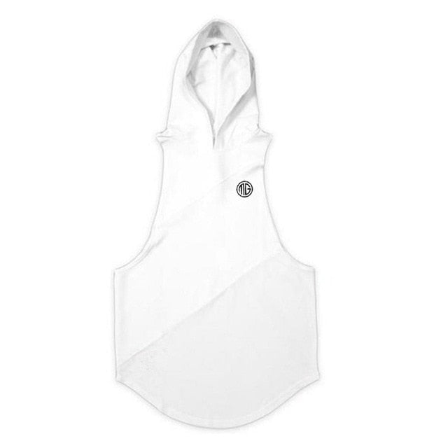 Brand Gyms Clothing Fitness Men Tank Top with hooded Mens Bodybuilding Stringers Tank Tops workout Singlet  Sleeveless Shirt