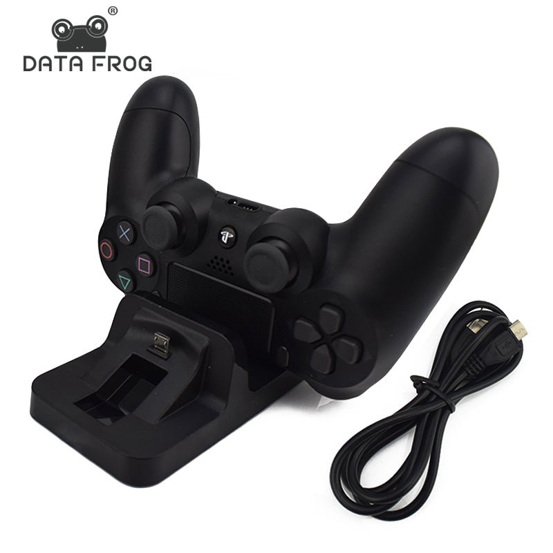 Data Frog Charging Adapter Dual Dock Station For Sony Playstation PS4 Controller Chargers For PS4 Pro Slim Wireless Gamepad