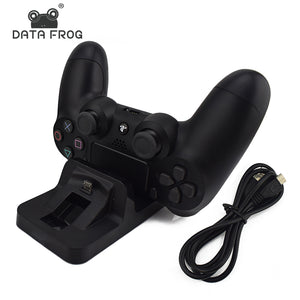 Data Frog Charging Adapter Dual Dock Station For Sony Playstation PS4 Controller Chargers For PS4 Pro Slim Wireless Gamepad