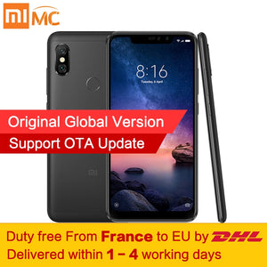 Free tax! Global Version Xiaomi Redmi Note 6 Pro 4GB 64GB 20MP Front Camera Snapdragon 636 6.26 Inch Notch Full Screen Cellphone