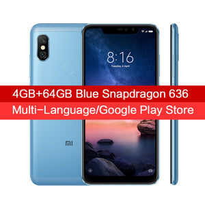 Free tax! Global Version Xiaomi Redmi Note 6 Pro 4GB 64GB 20MP Front Camera Snapdragon 636 6.26 Inch Notch Full Screen Cellphone