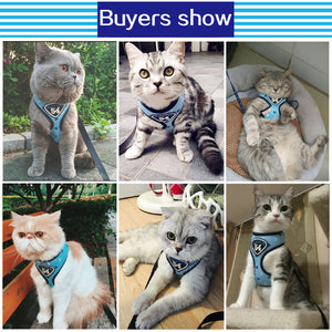 HOOPET Pet Cat Vest Harness Leashes Suit Navy Blue Harness Pet Cat Puppy Pet Cat Small Pet