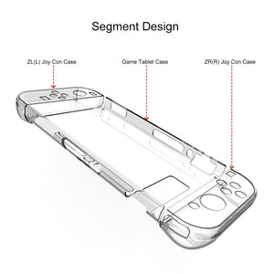 IVYUEEN for Nintend Switch NS Console for Joy-Con Crystal Clear Hard Back Shell Cover 9H Tempered Glass Screen Protector Film