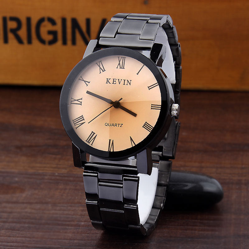 KEVIN New Design Women Watches Fashion Black Round Dial Stainless Steel Band Quartz Wrist Watch Mens Gifts relogios feminino