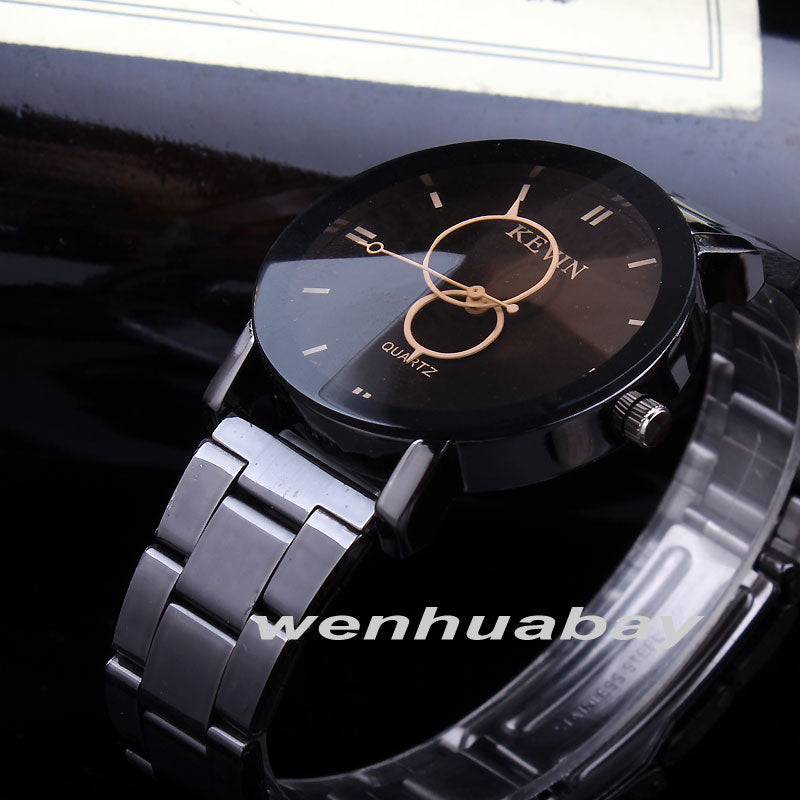 KEVIN New Design Women Watches Fashion Black Round Dial Stainless Steel Band Quartz Wrist Watch Mens Gifts relogios feminino