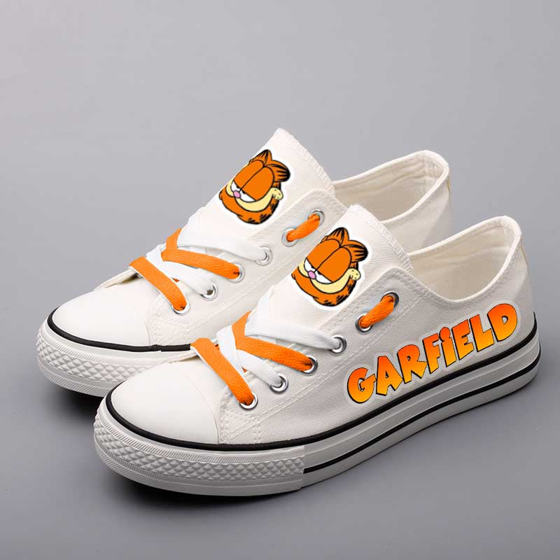 Lace-up Students Street Walking Shoes Graffiti Cartoon Cat Print Boys Canvas Shoes Outdoor Tenis Espadrilles Zapatos Hombre