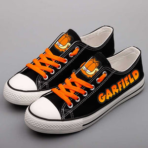 Lace-up Students Street Walking Shoes Graffiti Cartoon Cat Print Boys Canvas Shoes Outdoor Tenis Espadrilles Zapatos Hombre