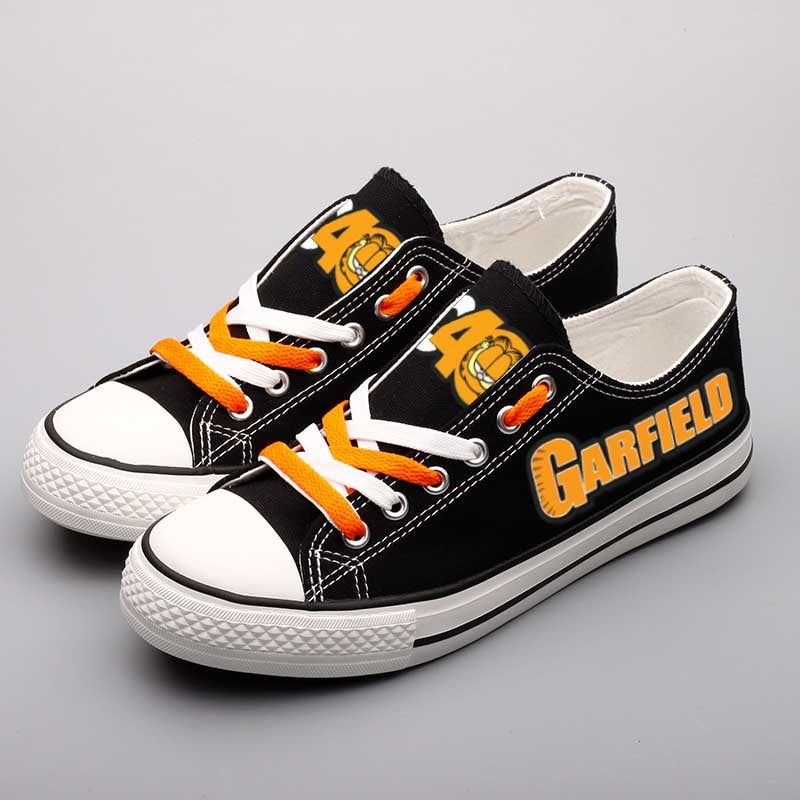 Lace-up Students Street Walking Shoes Graffiti Cartoon Cat Print Boys Canvas Shoes Outdoor Tenis Espadrilles Zapatos Hombre