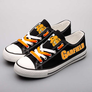 Lace-up Students Street Walking Shoes Graffiti Cartoon Cat Print Boys Canvas Shoes Outdoor Tenis Espadrilles Zapatos Hombre