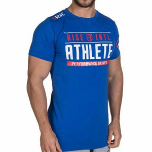 Men printed RISE T-shirt Fashion Casual Tops Muscle male clothes cotton Slim fit Tees personality clothing Short sleeves shirts