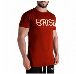 Men printed RISE T-shirt Fashion Casual Tops Muscle male clothes cotton Slim fit Tees personality clothing Short sleeves shirts