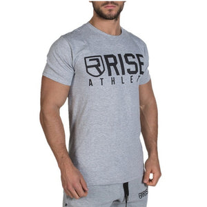 Men printed RISE T-shirt Fashion Casual Tops Muscle male clothes cotton Slim fit Tees personality clothing Short sleeves shirts