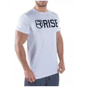 Men printed RISE T-shirt Fashion Casual Tops Muscle male clothes cotton Slim fit Tees personality clothing Short sleeves shirts