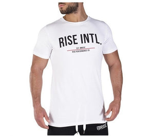 Men printed RISE T-shirt Fashion Casual Tops Muscle male clothes cotton Slim fit Tees personality clothing Short sleeves shirts