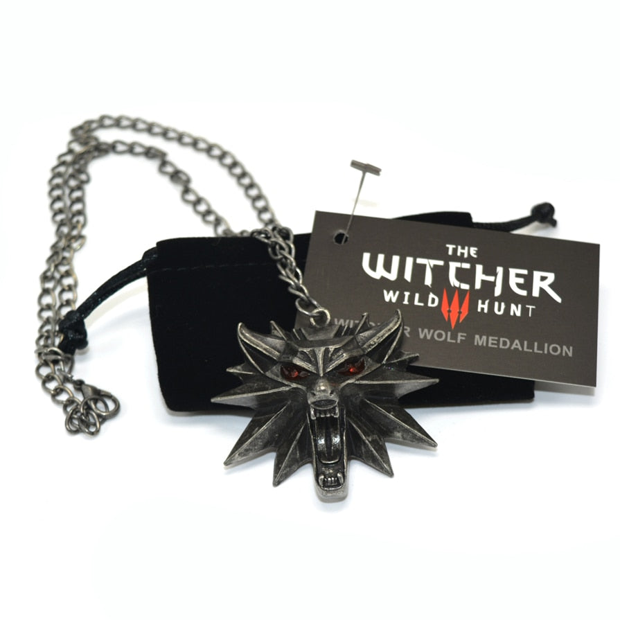 The Witcher 3 Wild Hunt Medallion Pendant and Chain Necklace 1 Bag and 1 Card Wholesale Cheap Price