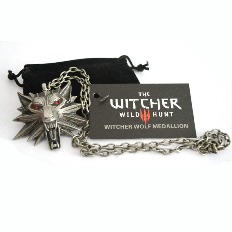 The Witcher 3 Wild Hunt Medallion Pendant and Chain Necklace 1 Bag and 1 Card Wholesale Cheap Price