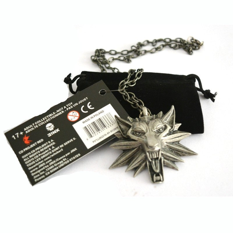 The Witcher 3 Wild Hunt Medallion Pendant and Chain Necklace 1 Bag and 1 Card Wholesale Cheap Price