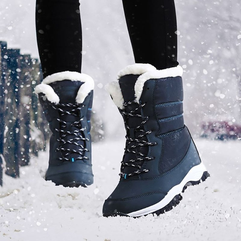 Women Boots Warm Women Shoes Winter Waterproof Snow Boots Plush Thick Bottom Ankle Boots Platform Botas Mujer Booties WSH3134