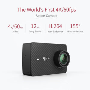 YI 4K+(Plus) Action Camera International Edition FIRST 4K/60fps Amba H2 SOC Cortex-A53 IMX377 12MP CMOS 2.2"LDC RAM EIS WIFI