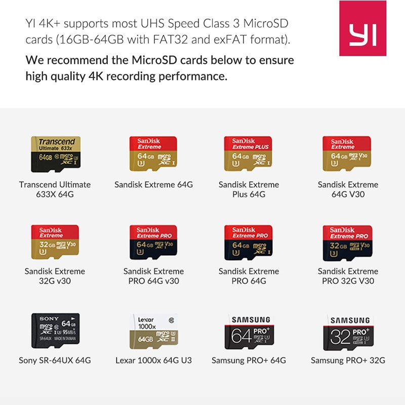 YI 4K+(Plus) Action Camera International Edition FIRST 4K/60fps Amba H2 SOC Cortex-A53 IMX377 12MP CMOS 2.2"LDC RAM EIS WIFI