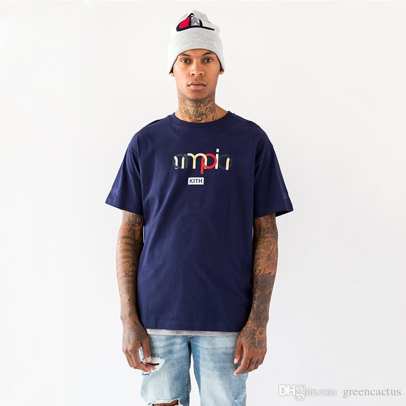 KITH CHAMP DOUBLE LOGO TEE Fashion Summer Letter Printed T-shirt Men Women Street Luxury Cotton T Shirt Casual Skateboard Tee HFYMTX084