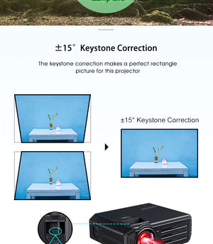 LED Video Projector Home Theater HD Projector Multimedia for Movies, Games, Match and Party, LCD Movie Projector