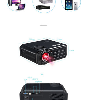 LED Video Projector Home Theater HD Projector Multimedia for Movies, Games, Match and Party, LCD Movie Projector