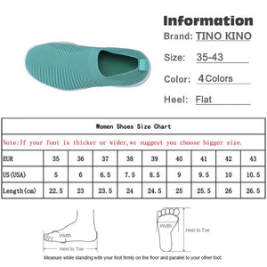 Women Knitting Slip On Autumn Flat Loafers Lady Plus Size Comfort Breathable Mesh Sneaker Walking Shoes Female Fashion Footwear