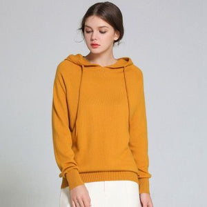 LHZSYY 2018 Autumn winter New women&#39;s Cashmere Sweater loose Hooded Sweater solid color high-quality soft pullover fashion shirt