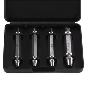 4pcs/set Screw Extractor 2 Side Alloy Steel Remover Bolt Stud Drilling Bit #1 #2 #3 #4