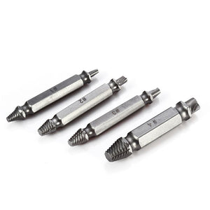 4pcs/set Screw Extractor 2 Side Alloy Steel Remover Bolt Stud Drilling Bit #1 #2 #3 #4