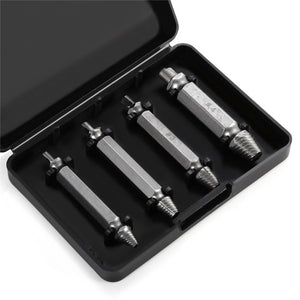 4pcs/set Screw Extractor 2 Side Alloy Steel Remover Bolt Stud Drilling Bit #1 #2 #3 #4