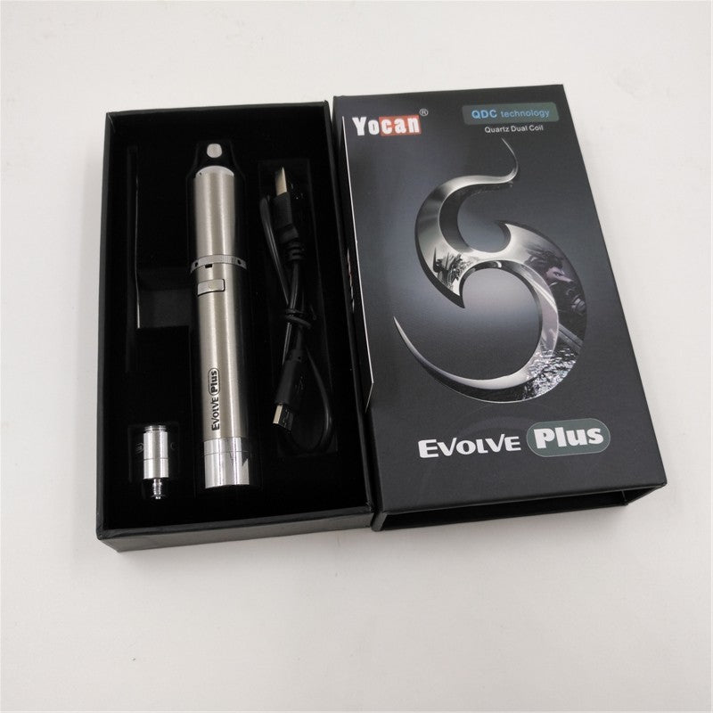 Authentic Yocan Evolve Plus Kit 1100mAh Battery Wax Vaporizer Whit QDC Quartz Dual Coil Stealth Dabber Vape Pen