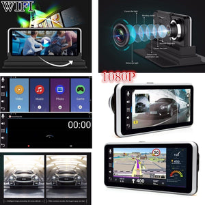 WIFI HD 1080P 6.5&quot; GPS Navigation Android Car DVR Dual Lens Camera Recorder FM Free Shipping