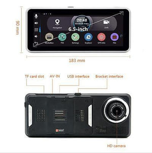 WIFI HD 1080P 6.5&quot; GPS Navigation Android Car DVR Dual Lens Camera Recorder FM Free Shipping